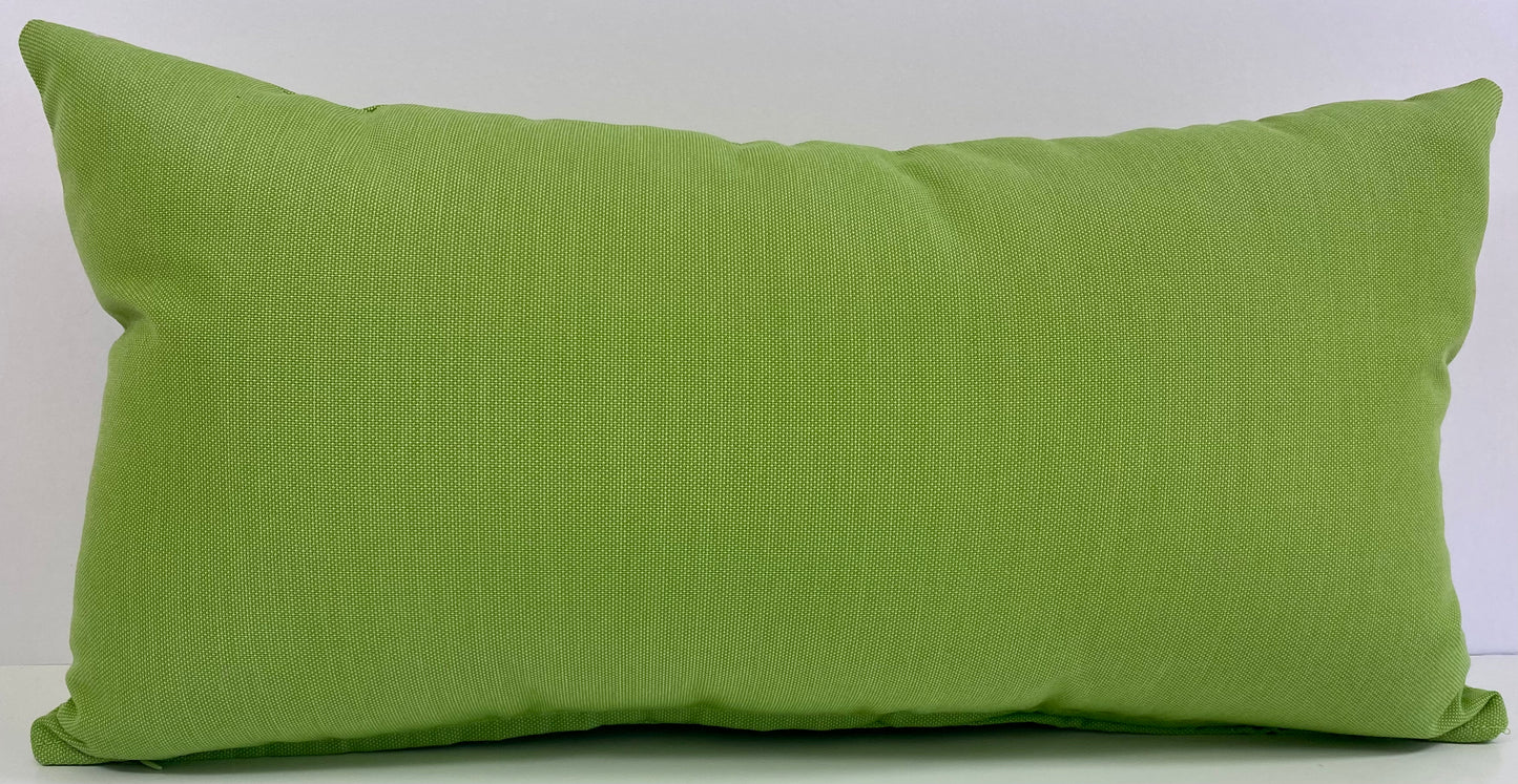 Luxury Outdoor Lumbar Pillow - 22" x 12" - Newport - Lawn; Sunbrella, or equivalent, with poly fill
