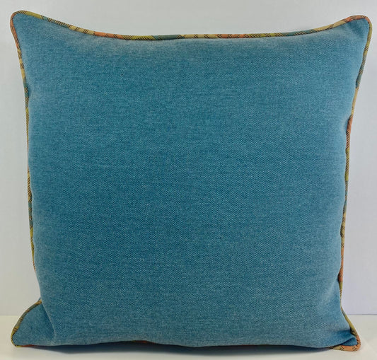 Luxury Outdoor Pillow - 22" x 22" - Cannes-Denim; Sunbrella, or equivalent, fabric with poly fill