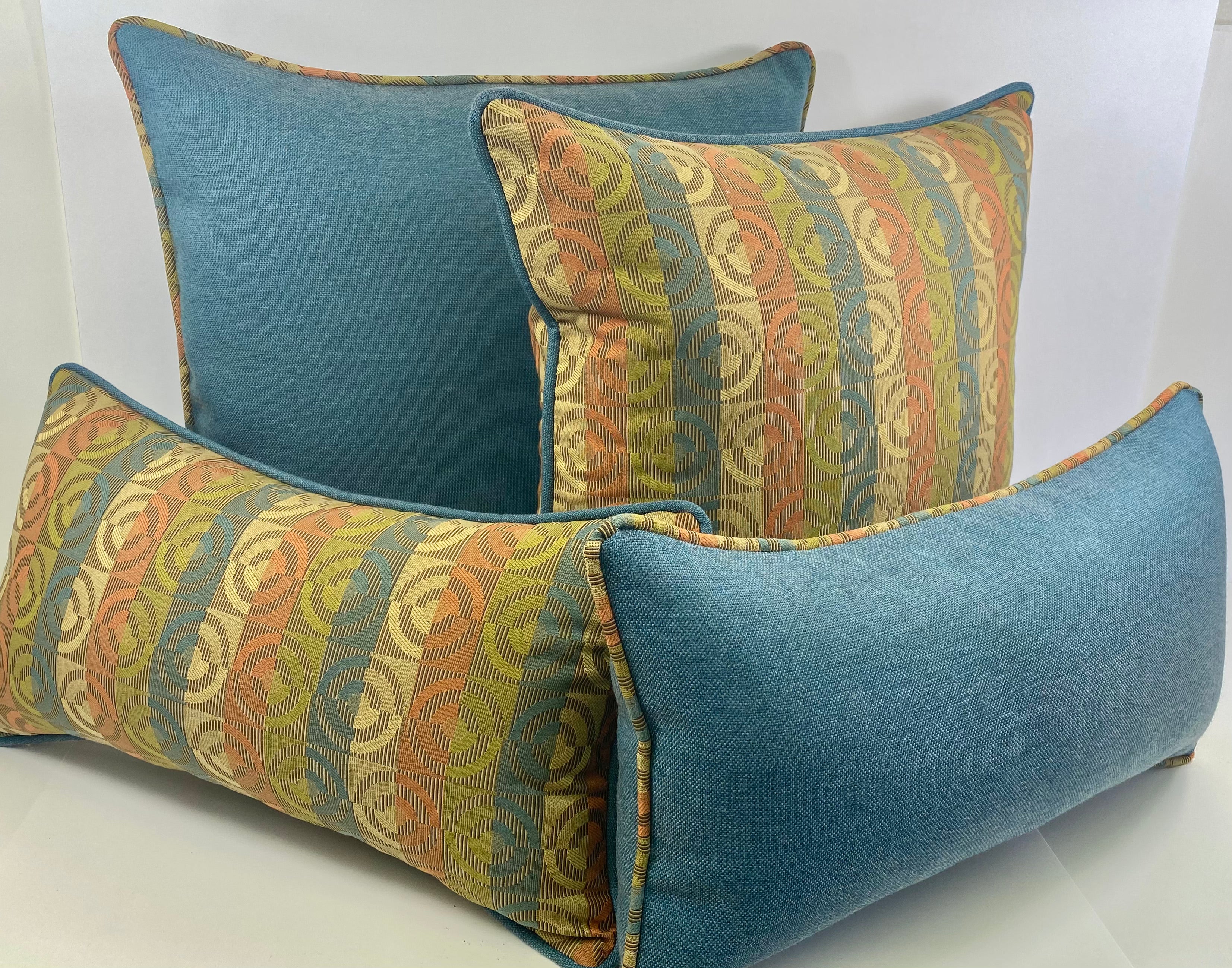 Luxury Outdoor Lumbar Pillow - 22" x 12"- Cannes Cocktail