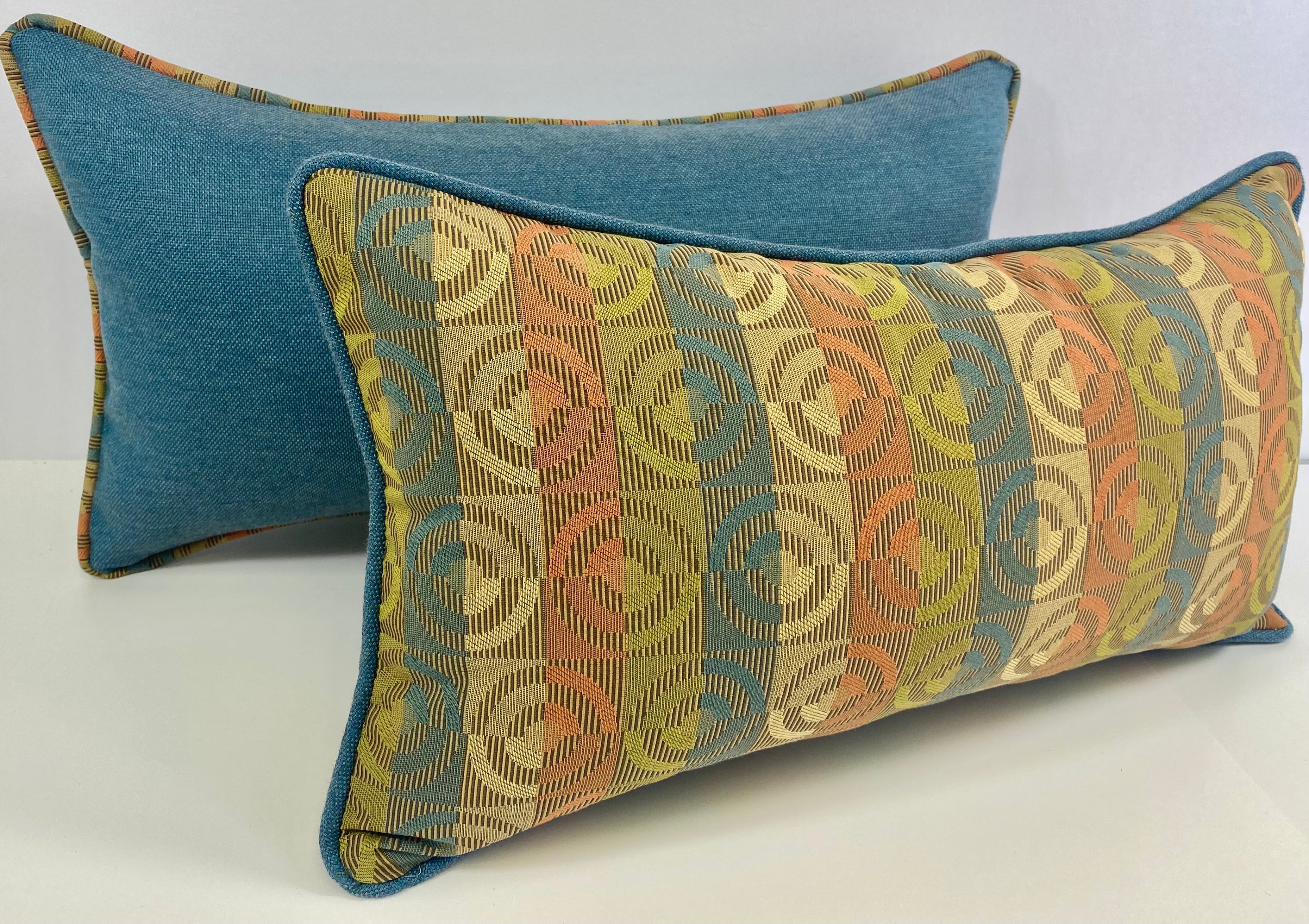 Luxury Outdoor Lumbar Pillow - 22" x 12"- Cannes Cocktail