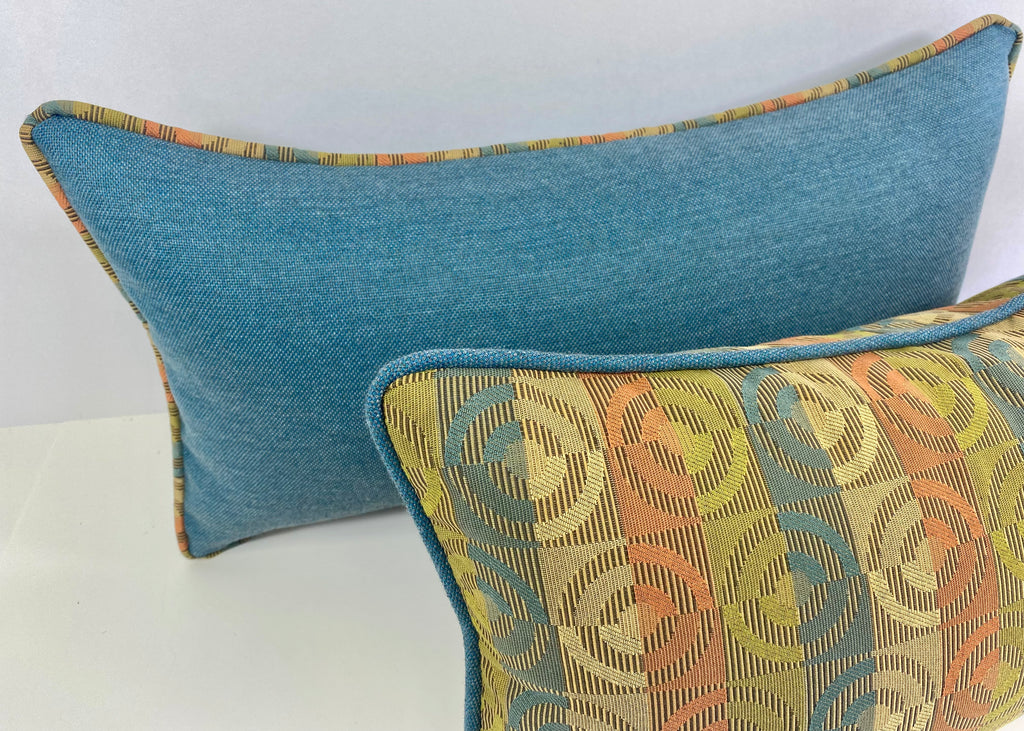 Luxury Outdoor Lumbar Pillow - 22" x 12"- Cannes Cocktail