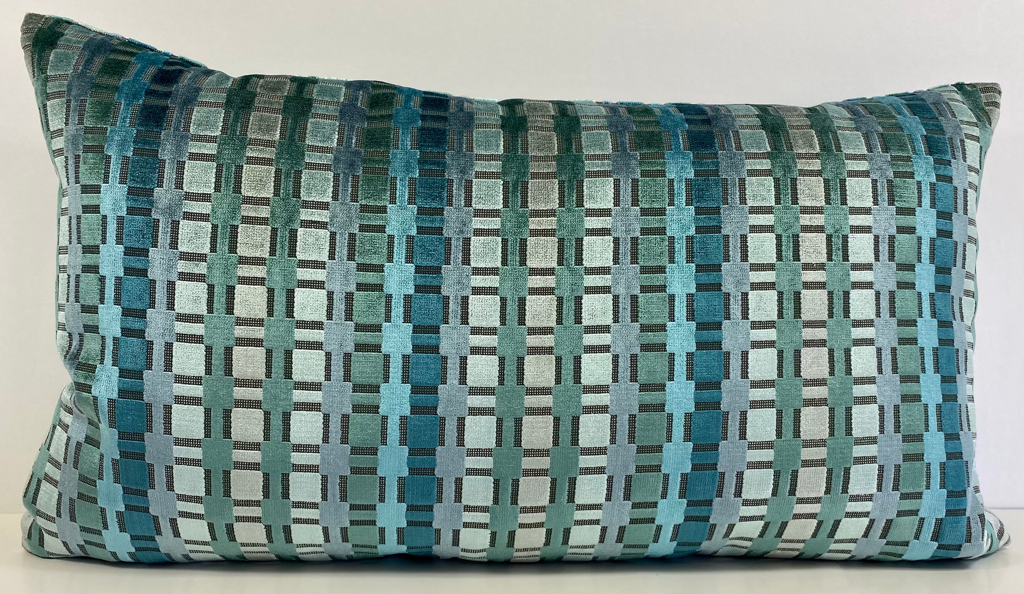 Luxury Lumbar Pillow – 24" × 14" – Time Square Teal