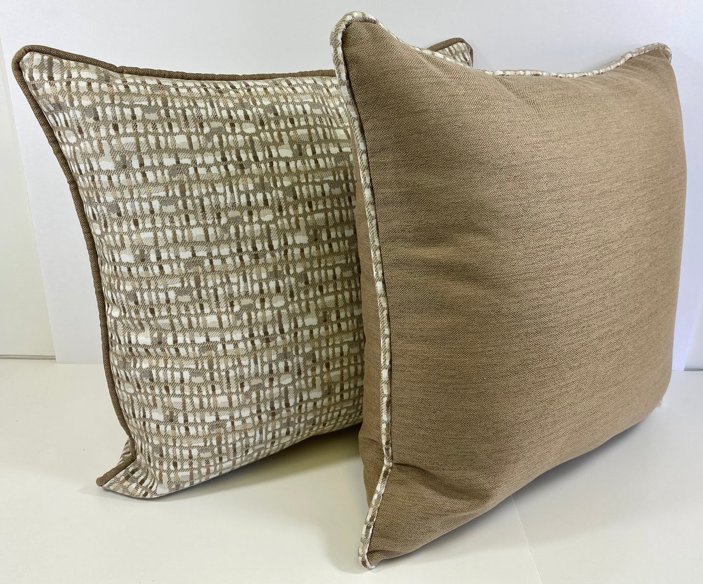 Luxury Outdoor Pillow - 22" x 22" - Brighton - Beach; Sunbrella, or equivalent, fabric with fiber fill