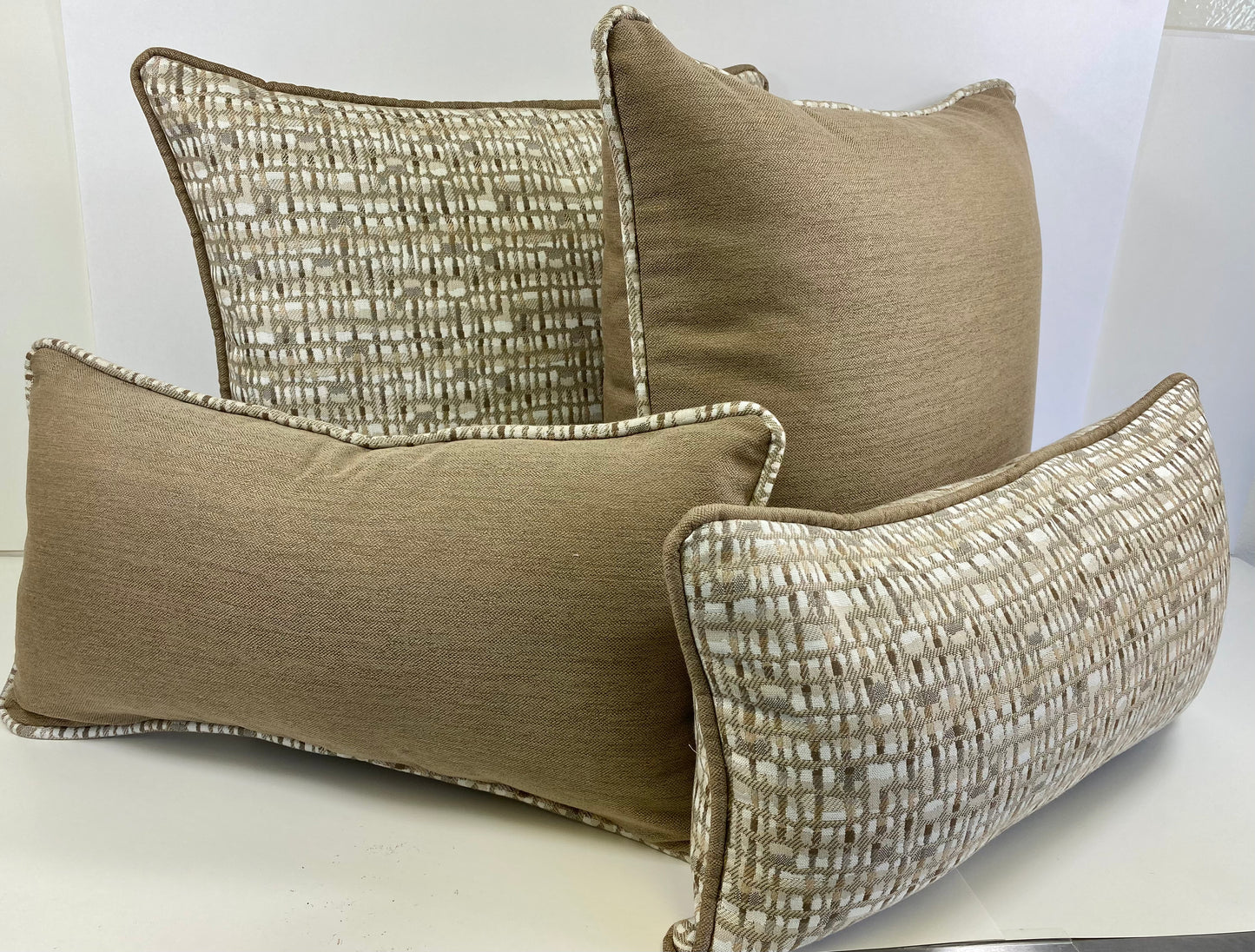 Luxury Outdoor Pillow - 22" x 22" - Brighton - Beach; Sunbrella, or equivalent, fabric with fiber fill