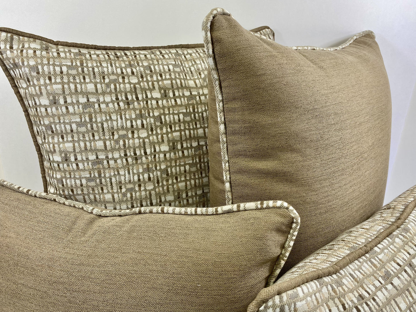 Luxury Outdoor Lumbar Pillow - 22" x 12" - Brighton - Sand; Sunbrella, or equivalent, fabric with fiber fill