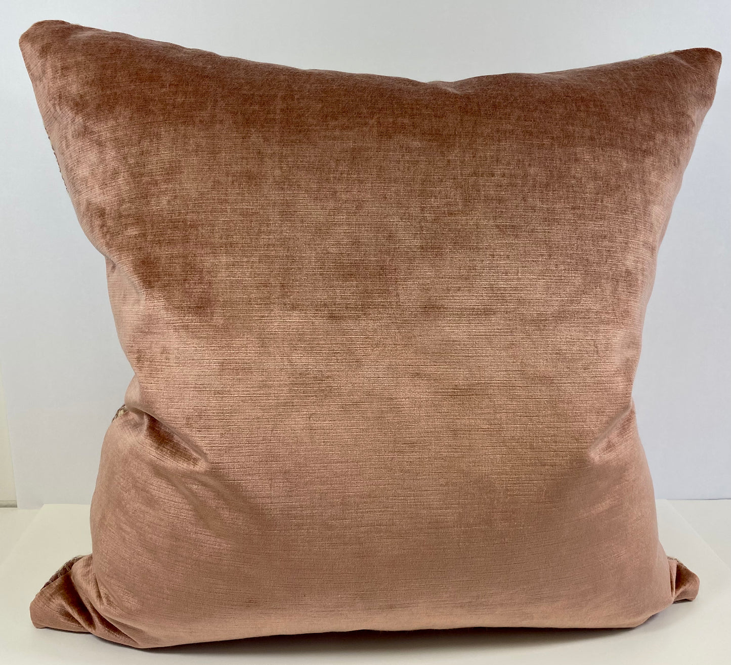 Luxury Pillow -  24" x 24" -  Madison Club - Ribbon Rose; Ribbons of wool and cotton