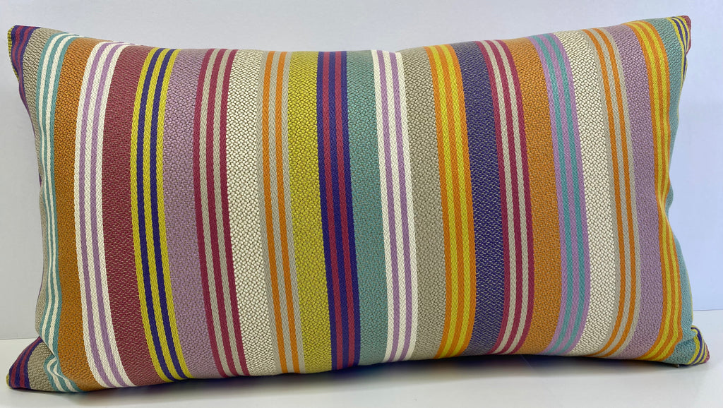 Luxury Lumbar Pillow - 24" x 14" - Regatta Woven Stripes In A Broad Range Of Colors