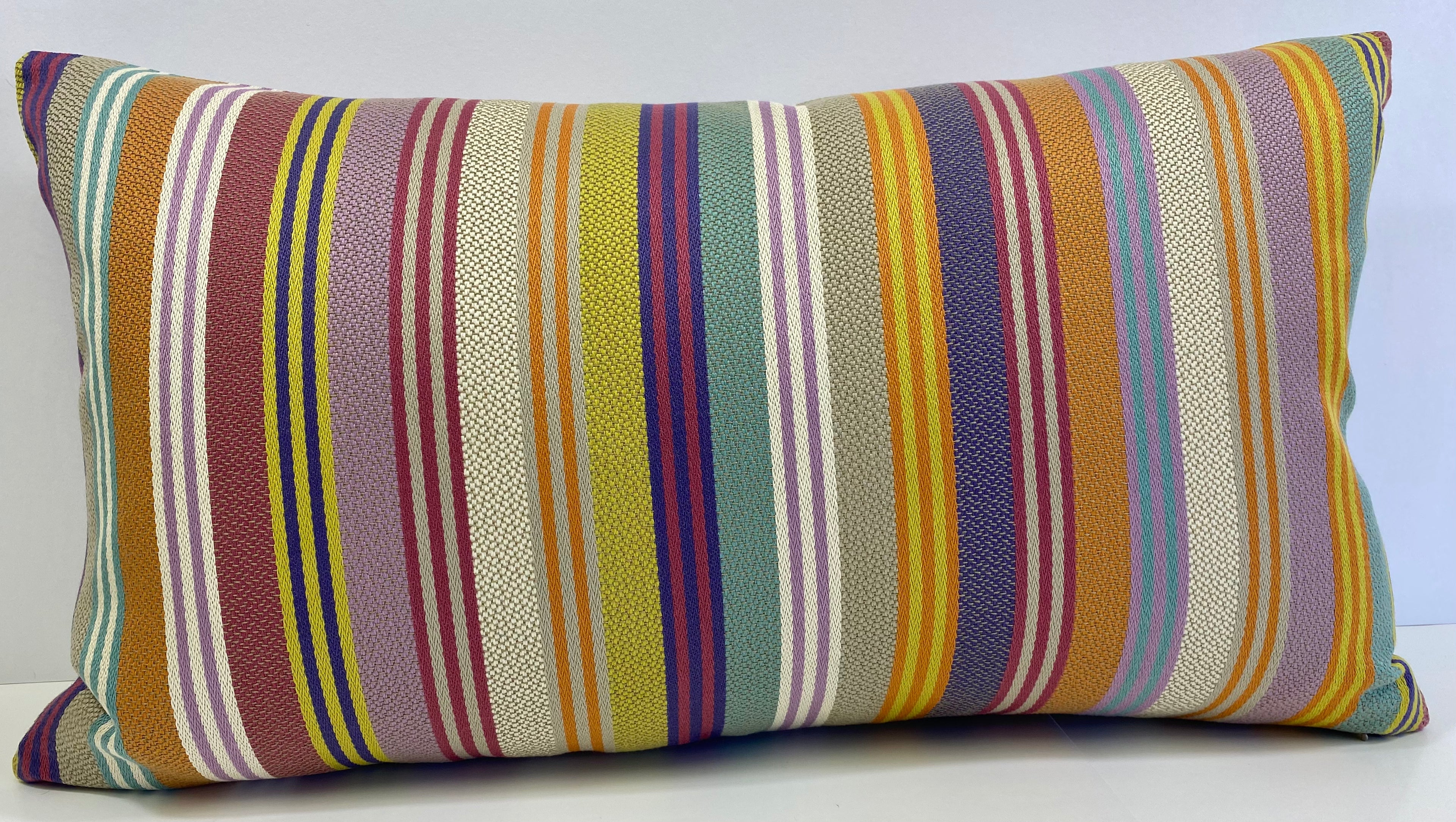 Luxury Lumbar Pillow - 24" x 14" - Regatta Woven Stripes In A Broad Range Of Colors
