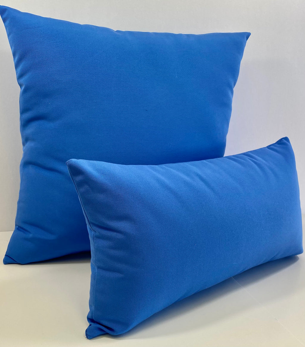 Luxury Outdoor Pillow - 22" x 22" - Cayman-Blue Solid