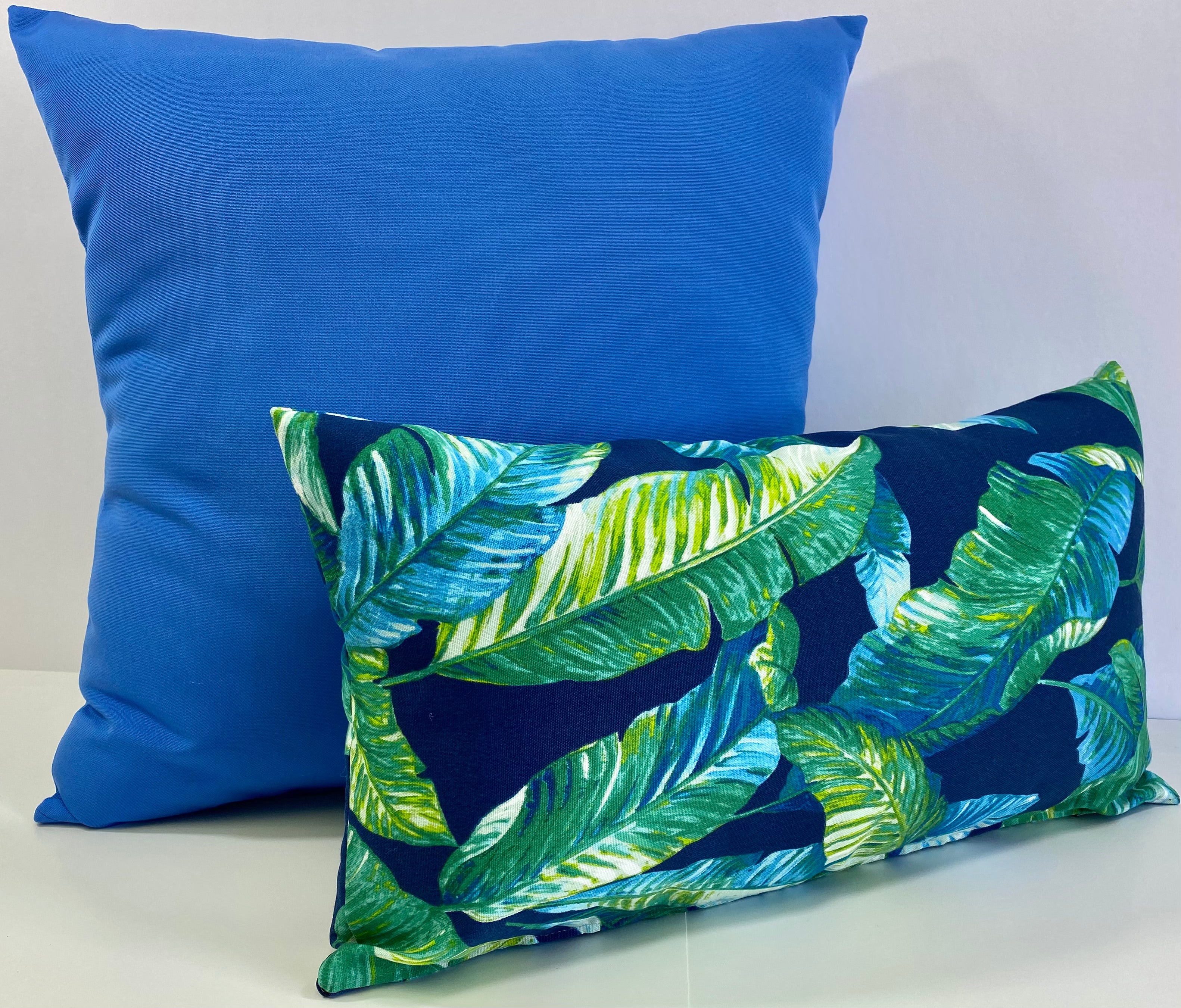 Luxury Outdoor Lumbar Pillow - 22" x 12" - Cayman - Summer; Sunbrella, or equivalent, fabric with fiber fill