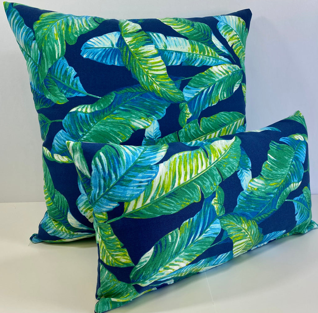 Luxury Outdoor Lumbar Pillow - 22" x 12" - Cayman - Summer; Sunbrella, or equivalent, fabric with fiber fill