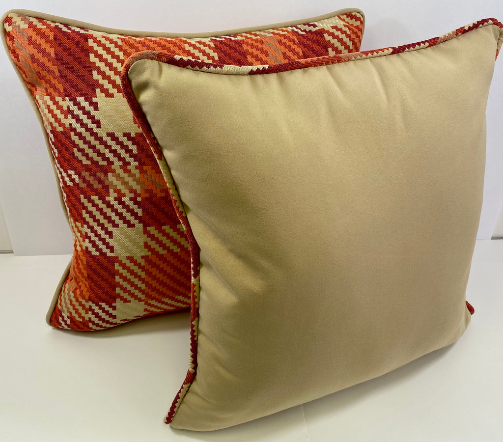 Luxury Outdoor Pillow - 22" x 22" - Rancho Santa Fe-Tan