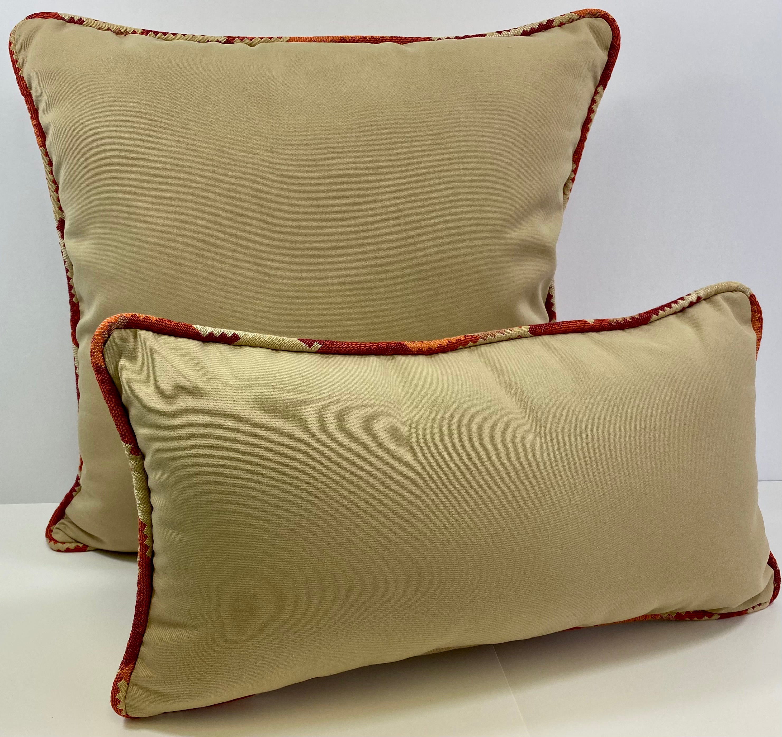 Luxury Outdoor Pillow - 22" x 22" - Rancho Santa Fe-Tan