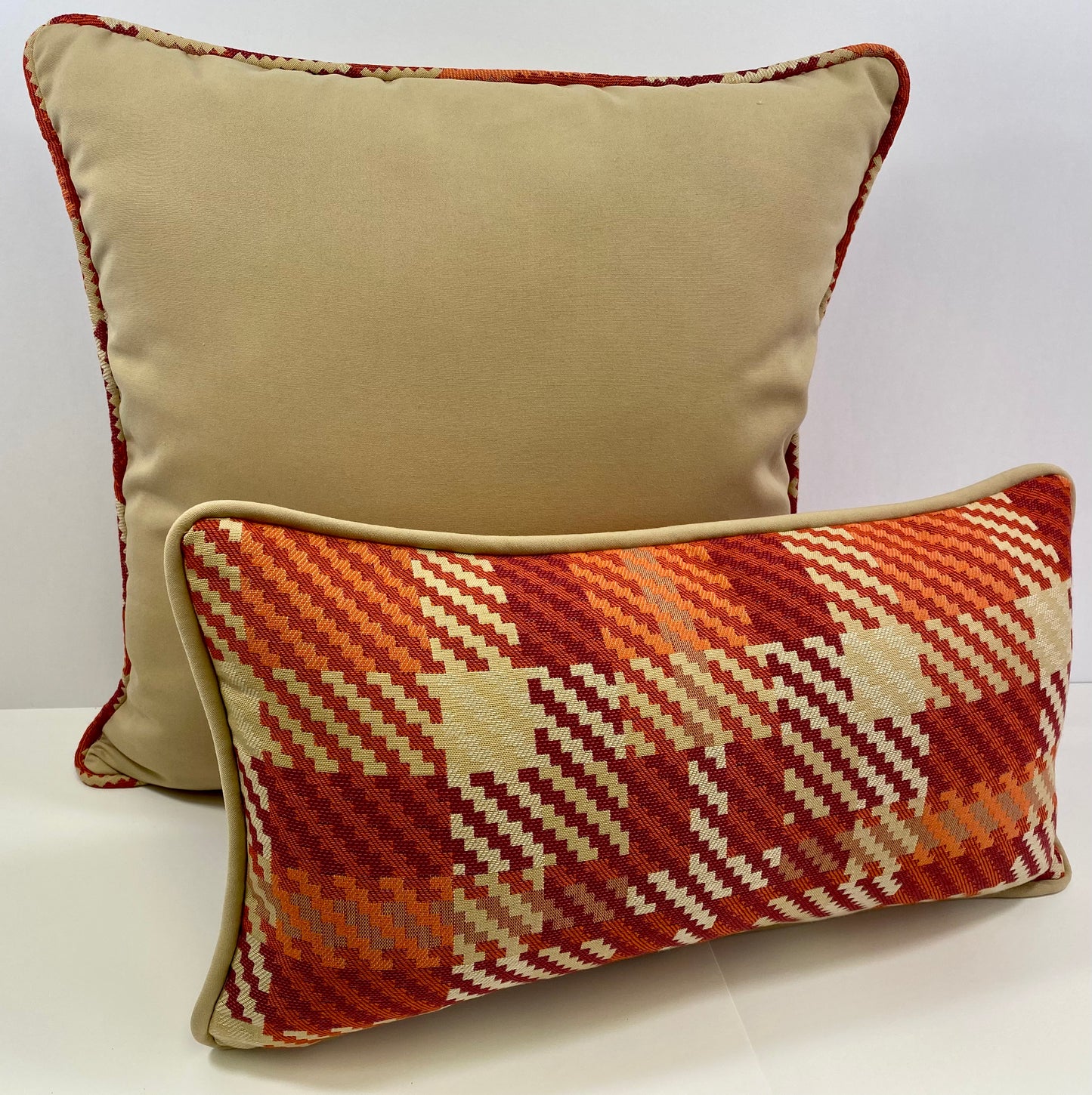 Luxury Outdoor Lumbar Pillow - 22" x 12" - Rancho Santa Fe-Festival; Sunbrella, or equivalent, fabric with poly fill