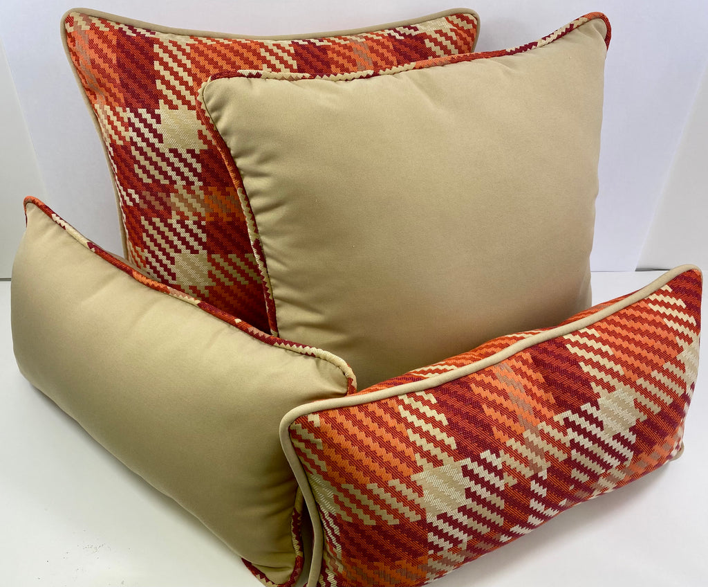 Luxury Outdoor Pillow - 22" x 22" - Rancho Santa Fe-Tan