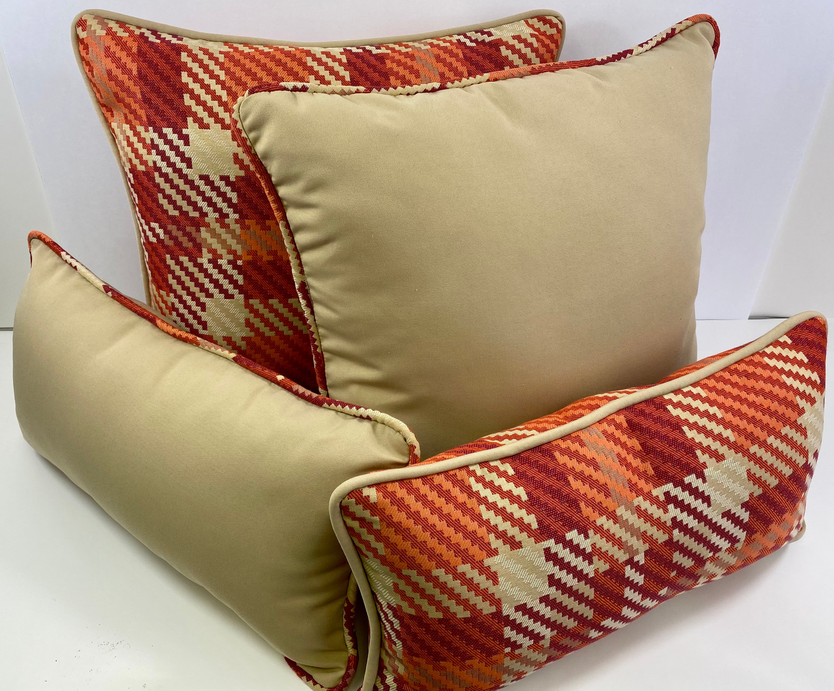 Luxury Outdoor Pillow - 22" x 22" - Rancho Santa Fe-Tan