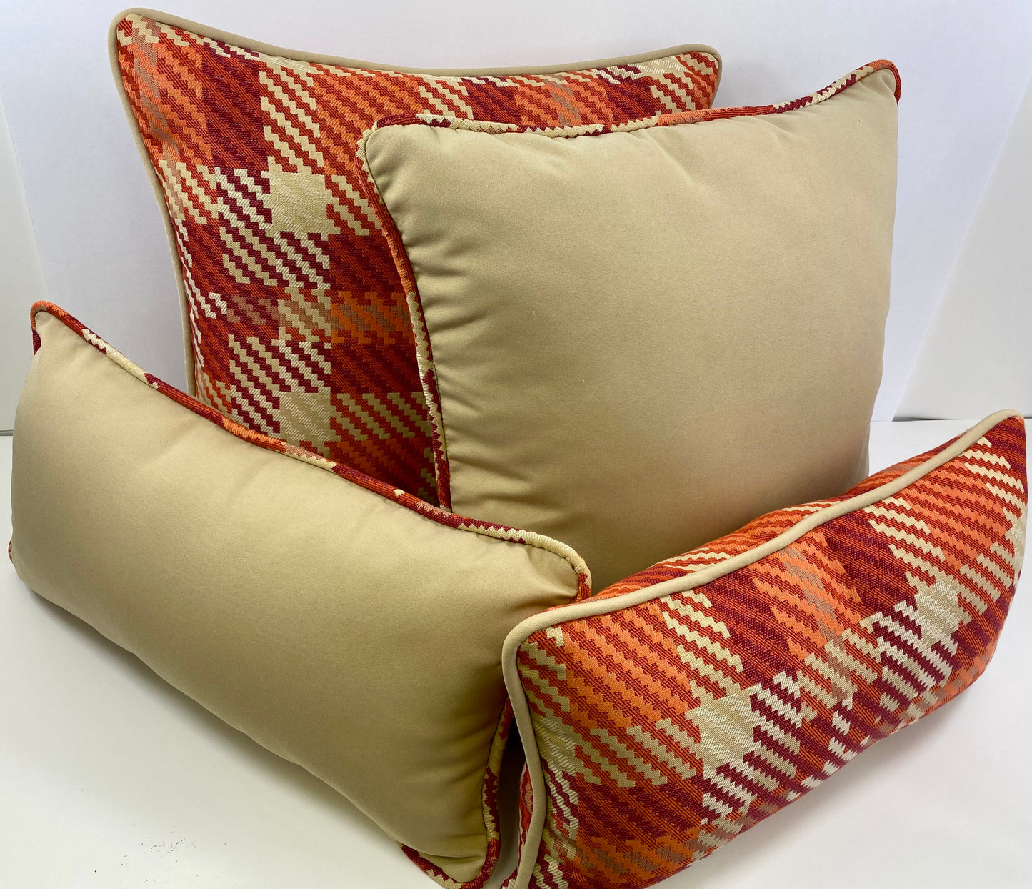 Luxury Outdoor Lumbar Pillow - 22" x 12" - Rancho Santa Fe-Festival; Sunbrella, or equivalent, fabric with poly fill