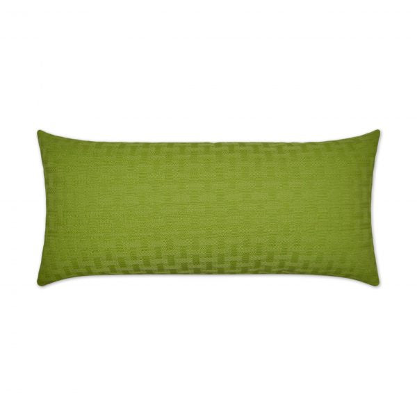 Luxury Outdoor Lumbar Pillow - 22" x 12" - Carmel Weave-Green; Sunbrella, or equivalent, fabric with fiber fill