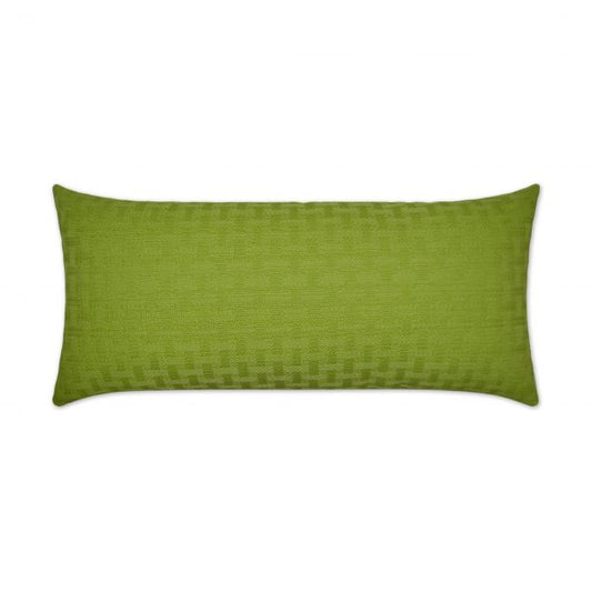 Luxury Outdoor Lumbar Pillow - 22" x 12" - Carmel Weave-Green; Sunbrella, or equivalent, fabric with fiber fill