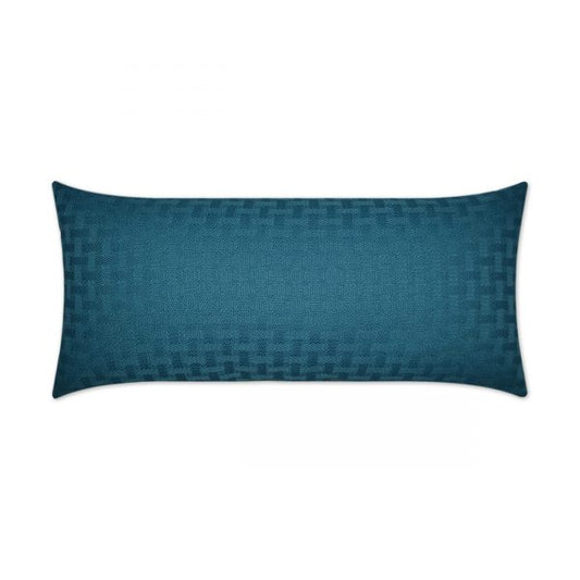 Luxury Outdoor Lumbar Pillow - 22" x 12" - Carmel Weave-Turquoise; Sunbrella, or equivalent, fabric with fiber fill