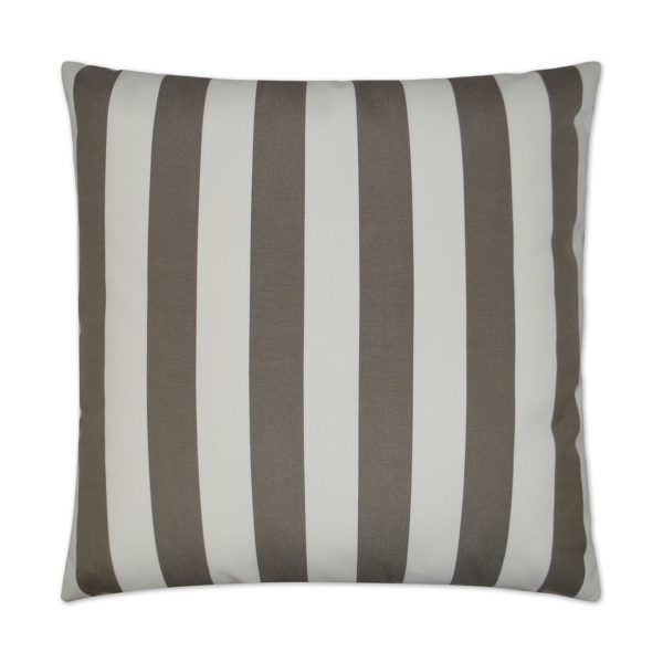 Luxury Outdoor Pillow - 22" x 22" - cafe Stripe - Driftwood; Sunbrella, or equivalent, fabric with fiber fill