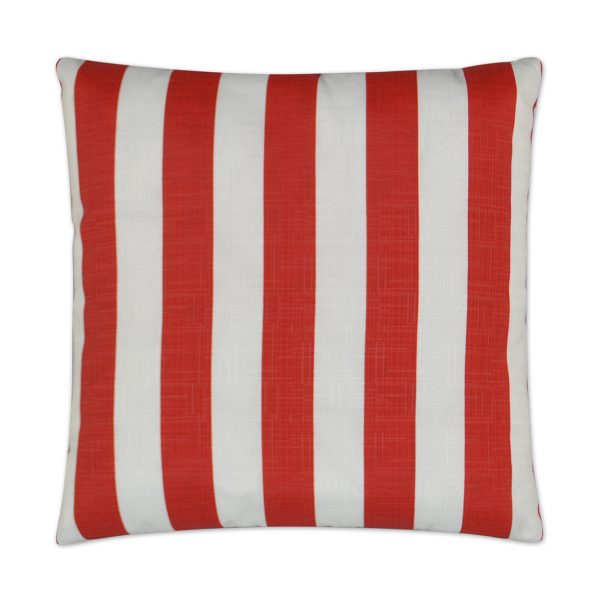 Luxury Outdoor Pillow - 22" x 22" - Cafe - Red; Sunbrella, or equivalent, fabric with fiber fill