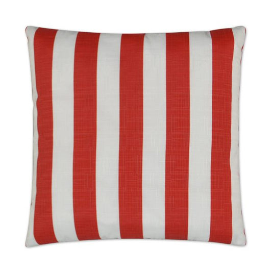 Luxury Outdoor Pillow - 22" x 22" - Cafe - Red; Sunbrella, or equivalent, fabric with fiber fill