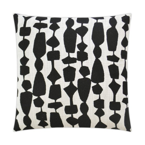 Luxury Outdoor Pillow - 22" x 22" - Freya - Black; Sunbrella, or equivalent, fabric with fiber fill