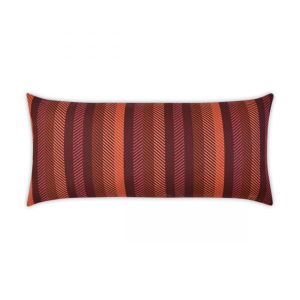 Luxury Outdoor Lumbar Pillow - 22" x 12" - Lattitude - Merlot; Sunbrella, or equivalent, fabric with fiber fill