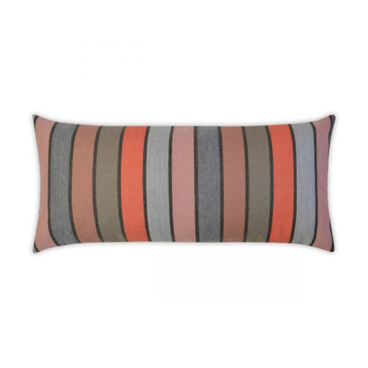 Luxury Outdoor Lumbar Pillow - 22" x 12" - Lucy Lumbar-Papaya; Sunbrella, or equivalent, fabric with fiber fill