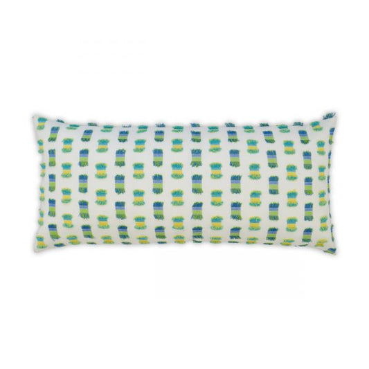 Luxury Outdoor Lumbar Pillow - 22" x 12" - Fifi - Green; Sunbrella, or equivalent, fabric with fiber fill