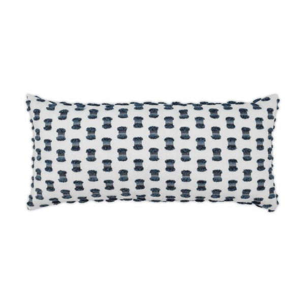 Luxury Outdoor Lumbar Pillow - 22" x 12" - Fifi Indigo