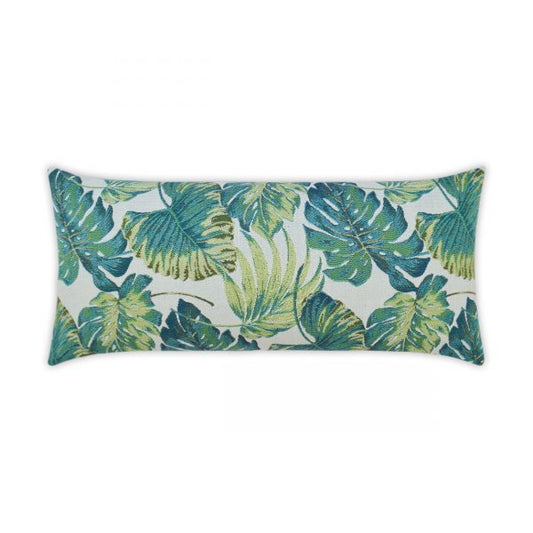 Luxury Outdoor Lumbar Pillow - 22" x 12" - Sun Palm; Sunbrella, or equivalent, fabric with fiber fill