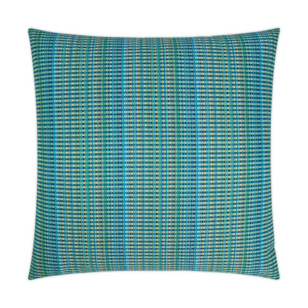 Luxury Outdoor Pillow - 22" x 22" - Sun Run-Blue; Sunbrella, or equivalent, fabric with fiber fill