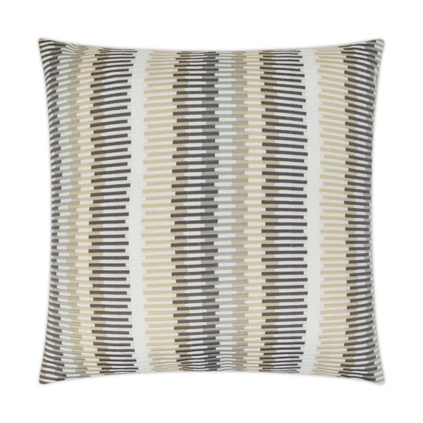 Luxury Outdoor Pillow - 22" x 22" - Sunfun Stripe-Linen
