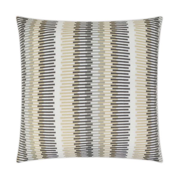 Luxury Outdoor Pillow - 22" x 22" - Sunfun Stripe-Linen; Sunbrella, or equivalent, fabric with fiber fill