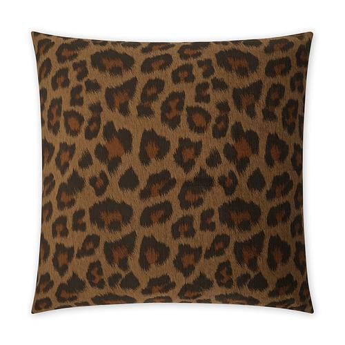 Luxury Pillow -  24" x 24" - Panthera; Dramatic animal print on a smooth toffee colored velvety fabric