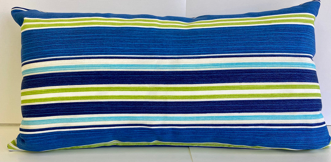 Luxury Outdoor Lumbar Pillow - 22" x 14" - Cayman - Reef; Sunbrella, or equivalent, fabric with fiber fill