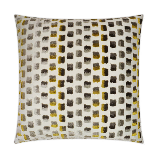 Luxury Pillow -  24" x 24" -  Impasto; Woven glinting squares on a pale silver ground