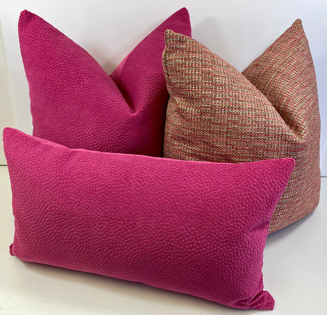 Luxury Pillow – 24" × 24" – Pasadena Pink | Textured Velvet – Kim ...