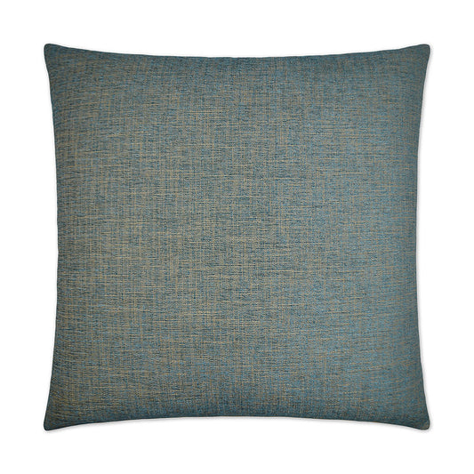 REDUCED TO CLEAR Luxury Pillow-  24" x 24" - Edward-Aqua; Textural weave of teal & gold