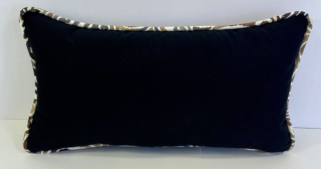 Luxury Outdoor Lumbar Pillow - 22" x 12" - Montecito Black Gate