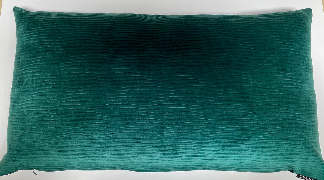 Luxury Lumbar Pillow - 24" x 14" - Stream-Hunter; A soft wavey fabric of solid hunter green