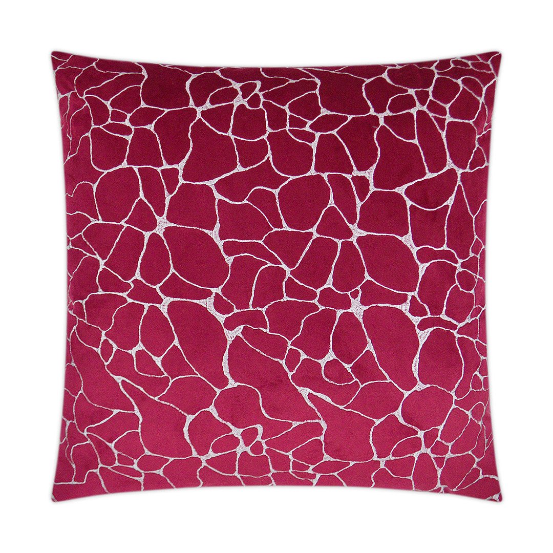 Luxury Pillow -  24" x 24" - Dare Fuchsia; silver embroidered pattern over a bright fuchsia background on both sides.
