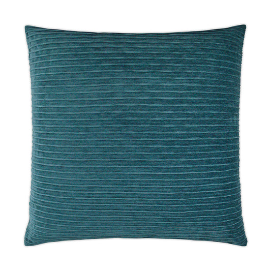 Luxury Pillow -  24" x 24" -  Pleatte Peacock; Woven pleats in velvet