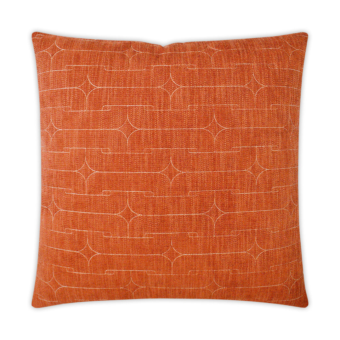 Luxury Pillow -  24" x 24" - Unchained-Tangerine; Orange base with wheat thread work