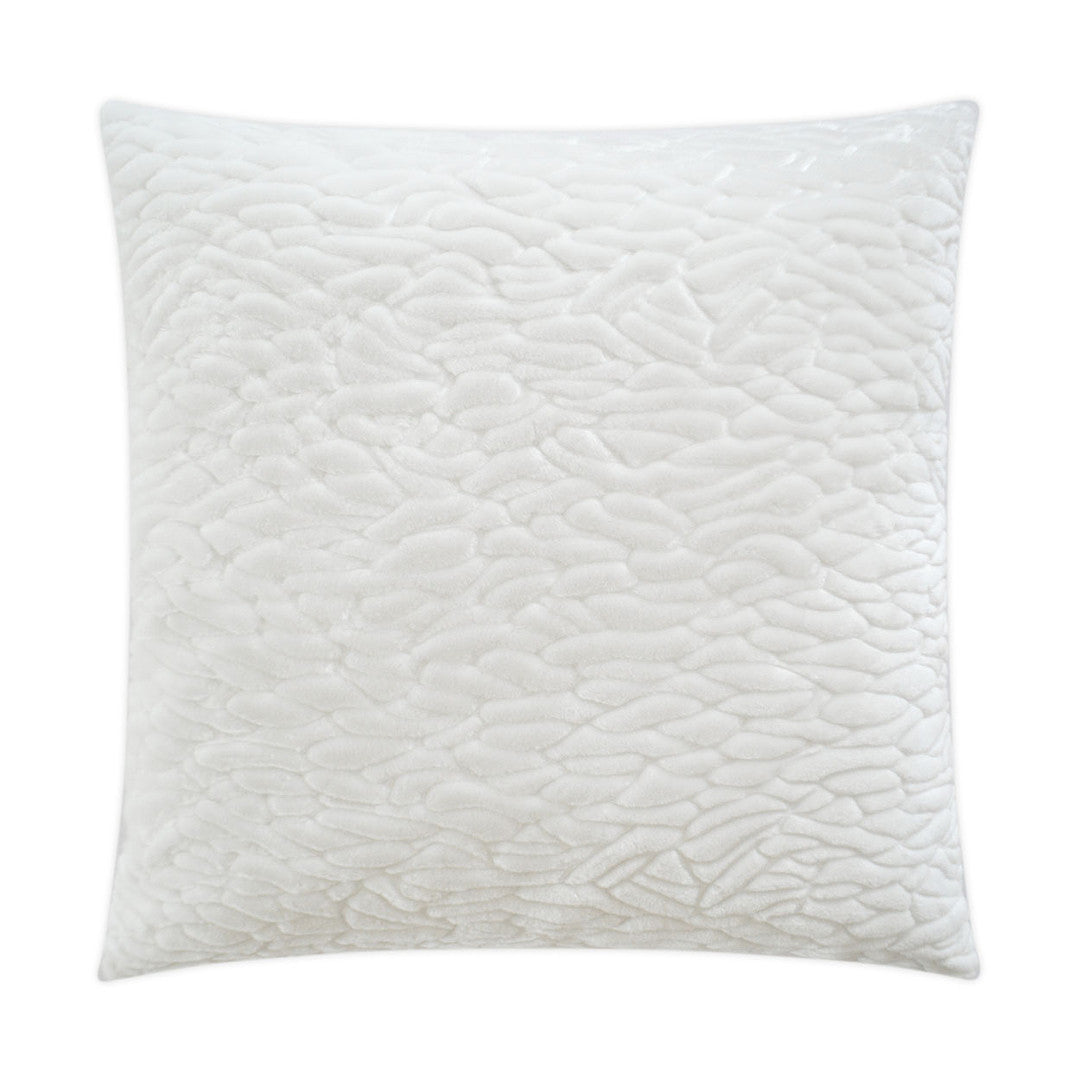 Luxury Pillow -  24" x 24" - Callard; Snow white sculptured faux fur.