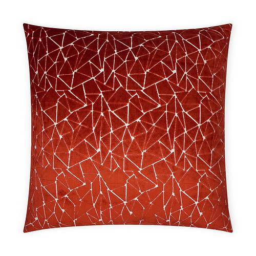 Luxury Pillow -  24" x 24" - Finale-Garnet; Sculptured triangles is a stunning velvet