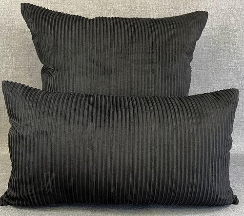Luxury Pillow – 24" × 24" – Corduroy Black