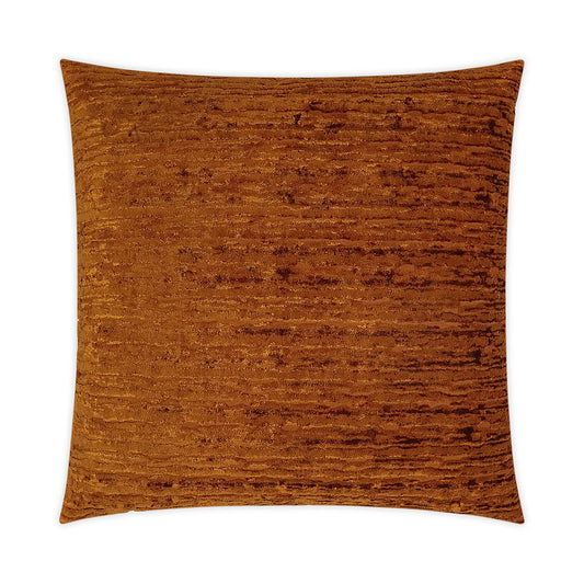 Luxury Pillow -  24" x 24" -  Wake Pumpkin; Striae of burnt orange, catching the light to give depth to the color.  A very soft texture to the touch.